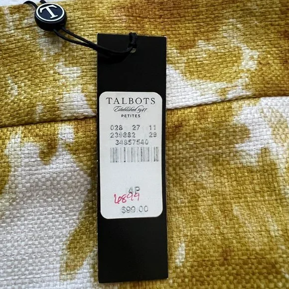 New Talbots Cotton Skirt, Flower Pattern, Size 4 Petite - Picture 6 of 6